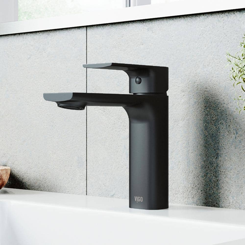 Matte Black Brass Single Handle Bathroom Faucet