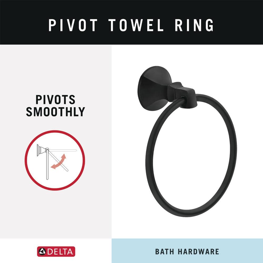 Matte Black Wall Mounted Stainless Steel Towel Ring