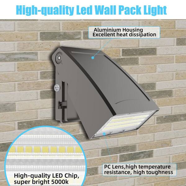 80W LED Wall Pack Lights – Dusk To Dawn, 5000K White, IP65 | Replaces 400W Metal Halide