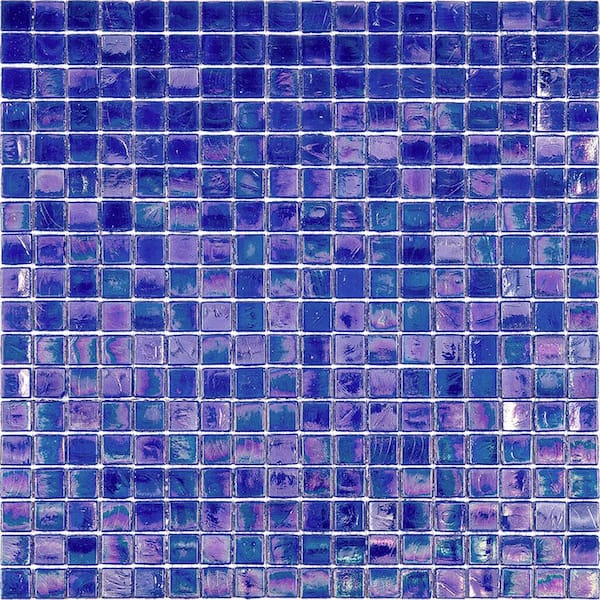 Apollo Tile Skosh 11.6 in. x 11.6 in. Glossy Egyptian Blue Glass Mosaic Wall and Floor Tile (18.69 sq. ft./case) (20-pack)