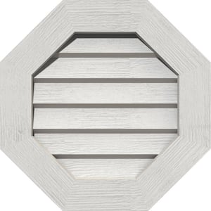 19" x 19" Octagon Primed Rough Sawn Western Red Cedar Wood Paintable Gable Louver Vent Non-Functional