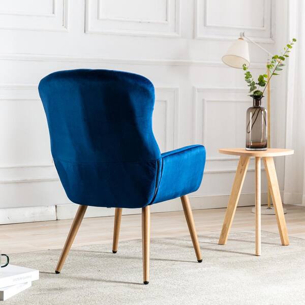 blue chair with arms