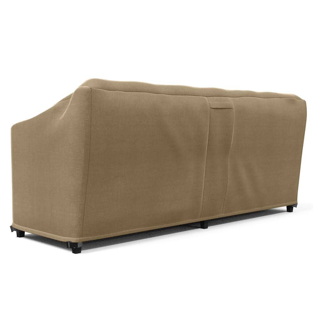 Extra Large Brown Weatherproof Outdoor Sofa Cover with PVC Backing