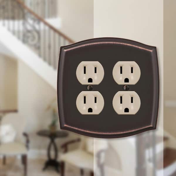 Vineyard 2-Gang 2 Duplex Steel Wall Plate - Aged Bronze