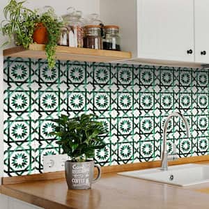 Green and White V7 7 in. x 7 in. Vinyl Peel and Stick Tile (24-Tiles, 8.17 sq. ft. / Pack)