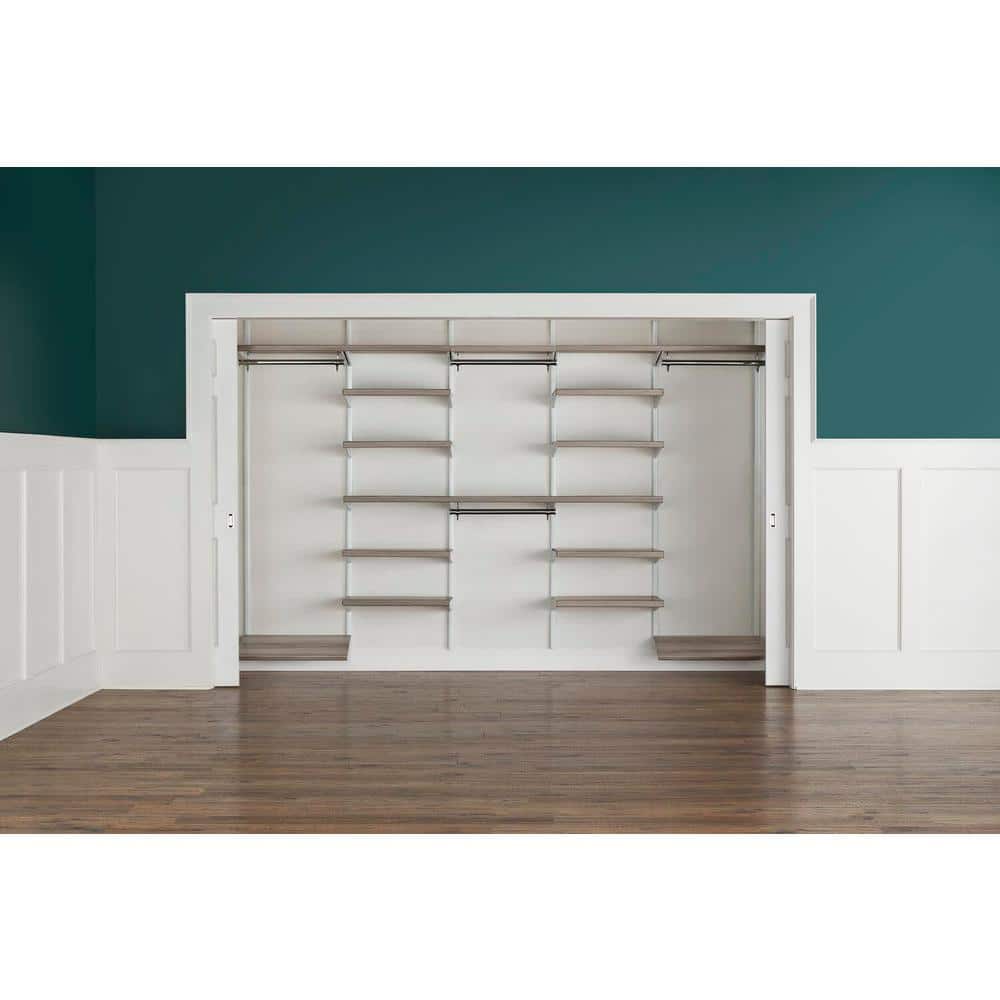 Everbilt Genevieve 10 ft. Gray Adjustable Closet Organizer Long and