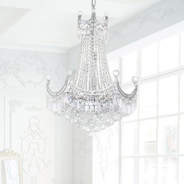 Amanda 11 Light Down Chandelier With Chrome Finish