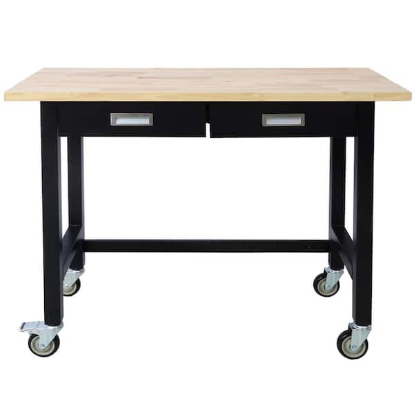 48 in.Work Bench, Workbench with Drawer Storage, heavy-duty Bamboo Wood ...