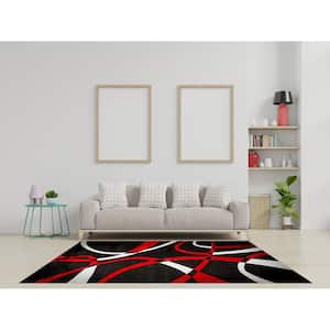 Strangeways Black/Red 8 ft. x 10 ft. Polypropylene Area Rug