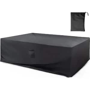90 in. x 62 in. Black Rectangular Patio Furniture Cover with storage bag