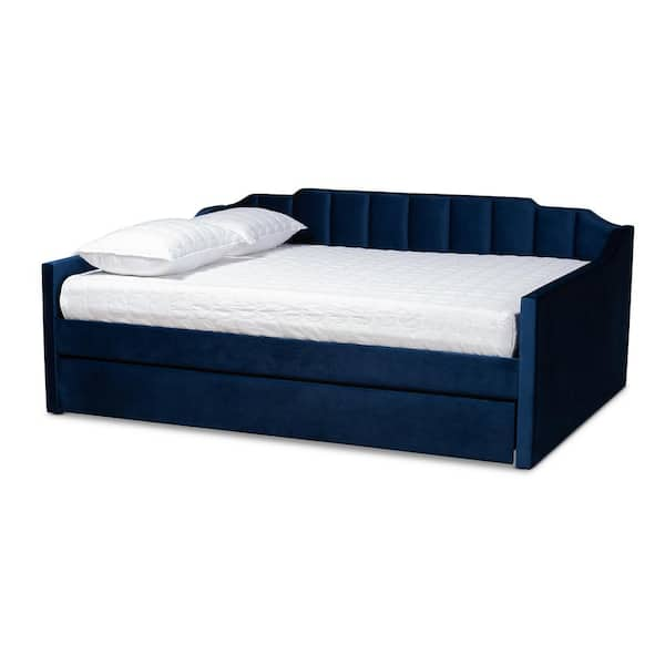 Baxton Studio Lennon Blue Queen Size Daybed with Trundle 186 11468