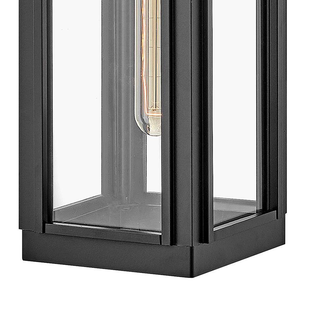 Sag Harbor Black and Bronze Outdoor Wall Lantern with Clear Glass