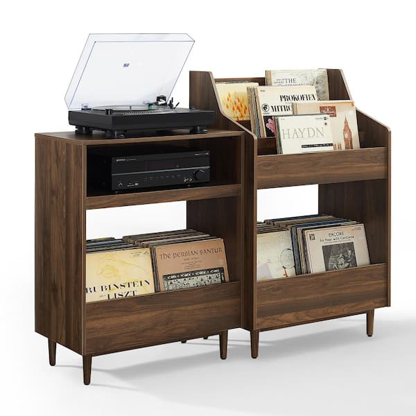 Heather & Willow 62189 Now Playing Vinyl Record Stand | Vinyl Record Holder Display | Wood Records Storage Stands for Albums | Now Spinning Vinyl Accessories Rack