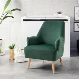Hutter Green Velvet Upholstered High Back Leisure Armchair