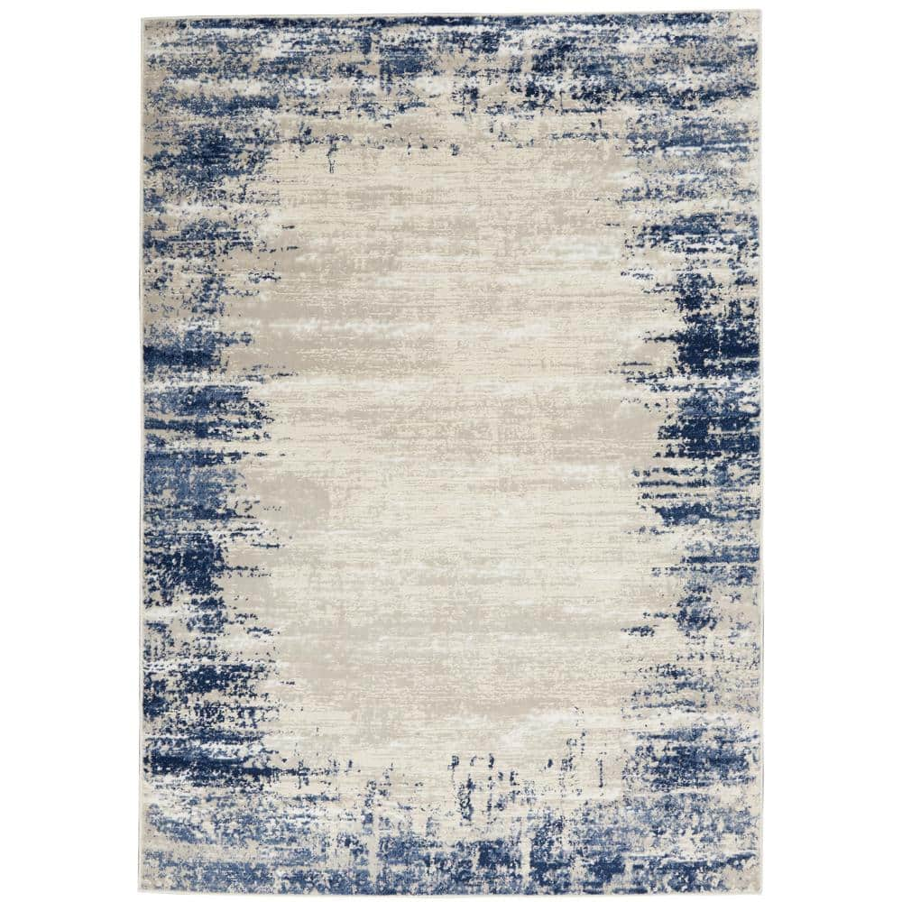 Noori Rug Webster Low-Pile Greg Rug - 7'10 x 10'0 - Blue/Ivory