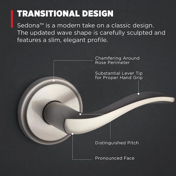Kwikset Sedona Satin Nickel Reversible Round Wave Hall/Closet Door