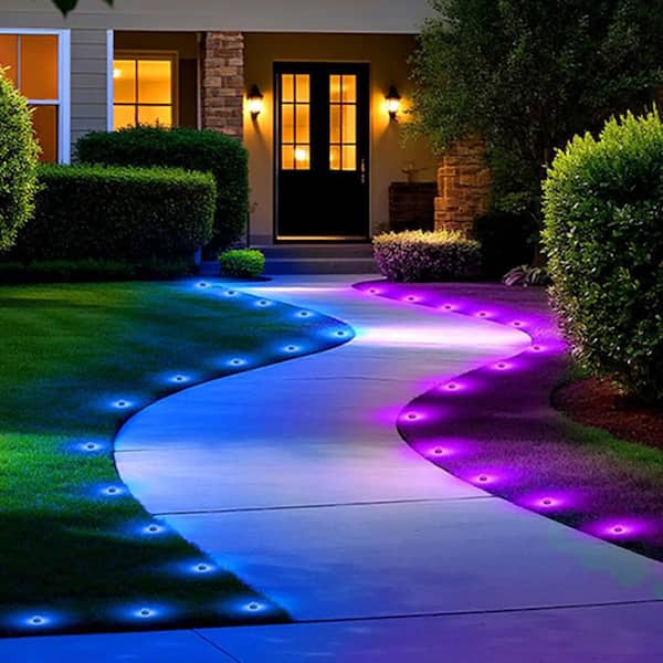 100 ft. Black RGB Wired LED Outdoor Pathway Lights with IP67