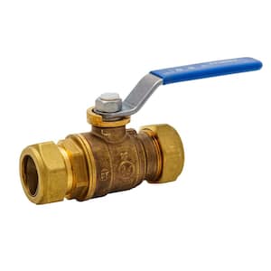3/4 in. x 3/4 in. Brass Compression Full Port Ball Valve