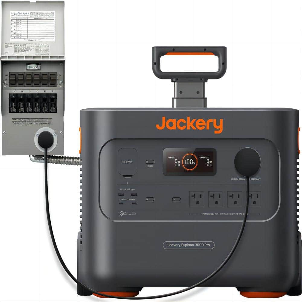 3000W Output/6000W Peak Push Button Start Solar Generator 3000Pro with Transfer Switch -  Jackery, 60-3000-USA111