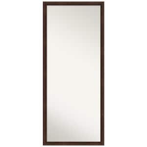 Warm Walnut Narrow 27 in. W x 63 in. H Non-Beveled Casual Rectangle Wood Framed Full Length Floor Leaner Mirror in Brown