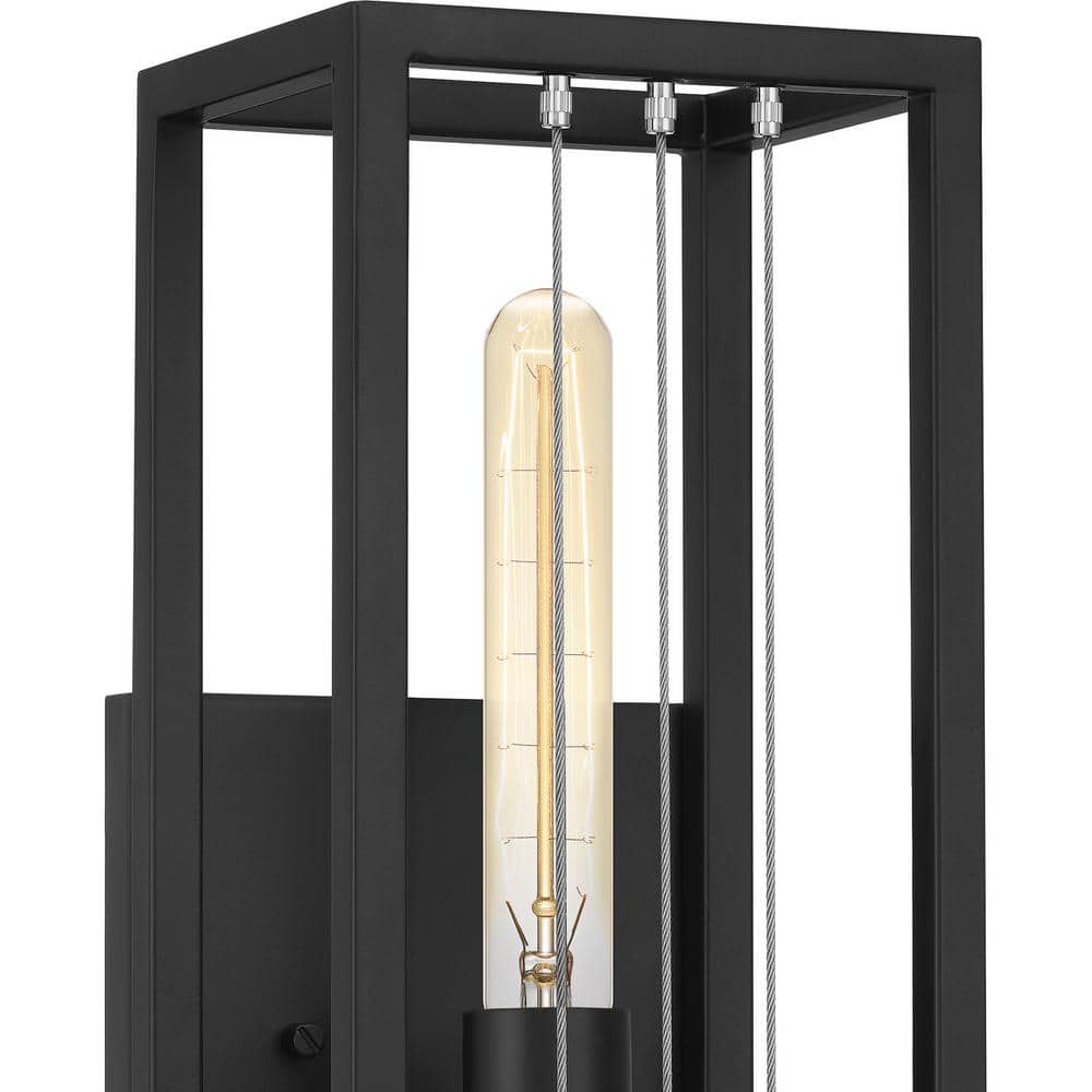 Matte Black Steel 12" Dimmable Wall Sconce