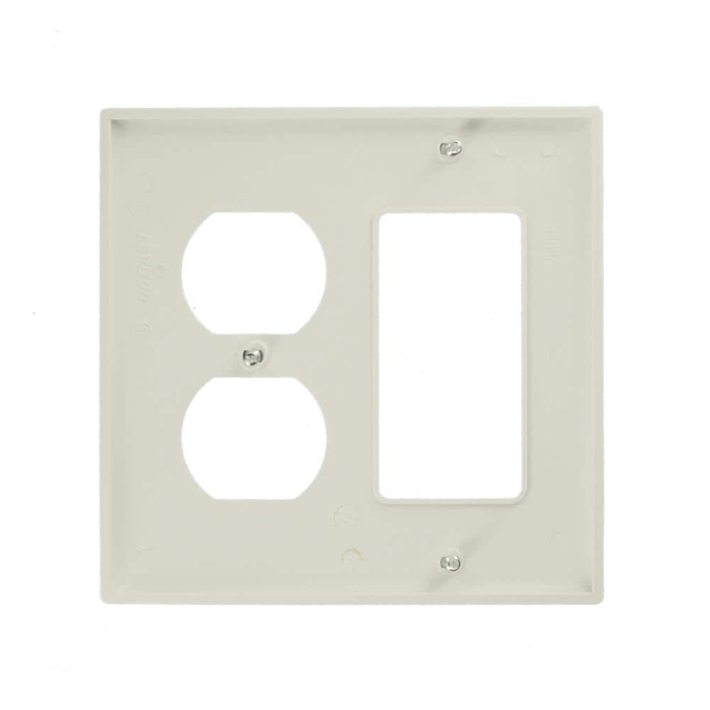 White Thermoplastic Nylon 2-Gang Switch Wallplate