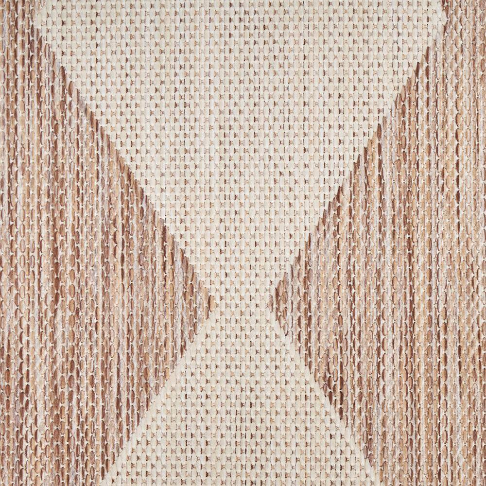 Beige Diamond Pattern Flat Woven Synthetic 8' x 10' Area Rug