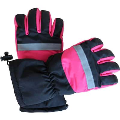 Large Pink and Black Women's Battery Heated Gloves