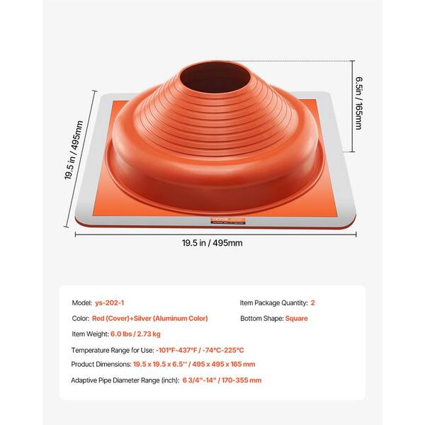 Oatey No-Calk 3-in To 4-in x 6.5-in Thermoplastic Elastomer Vent and Pipe Flashing Oatey No-Calk 3-in To 4-in x 6.5-in Thermoplastic Elastomer Vent and Pipe Flashing