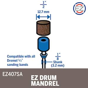 EZ Drum 1/2 in. Rotary Tool Mandrel for Sanding Bands for sanding bands 408, 432, 445