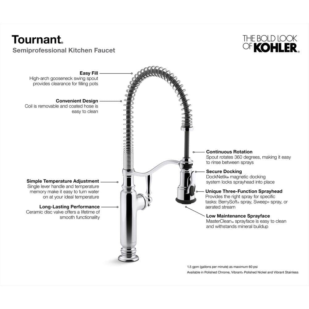 Matte Black Semi-Professional Kitchen Faucet with Pull-Down Spray