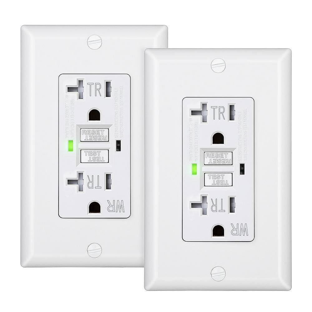 20 Amp 125-Volt Self-Test Tamper Resistant GFCI Duplex Outlet, White 2-Pack price history on PriceWatchPro