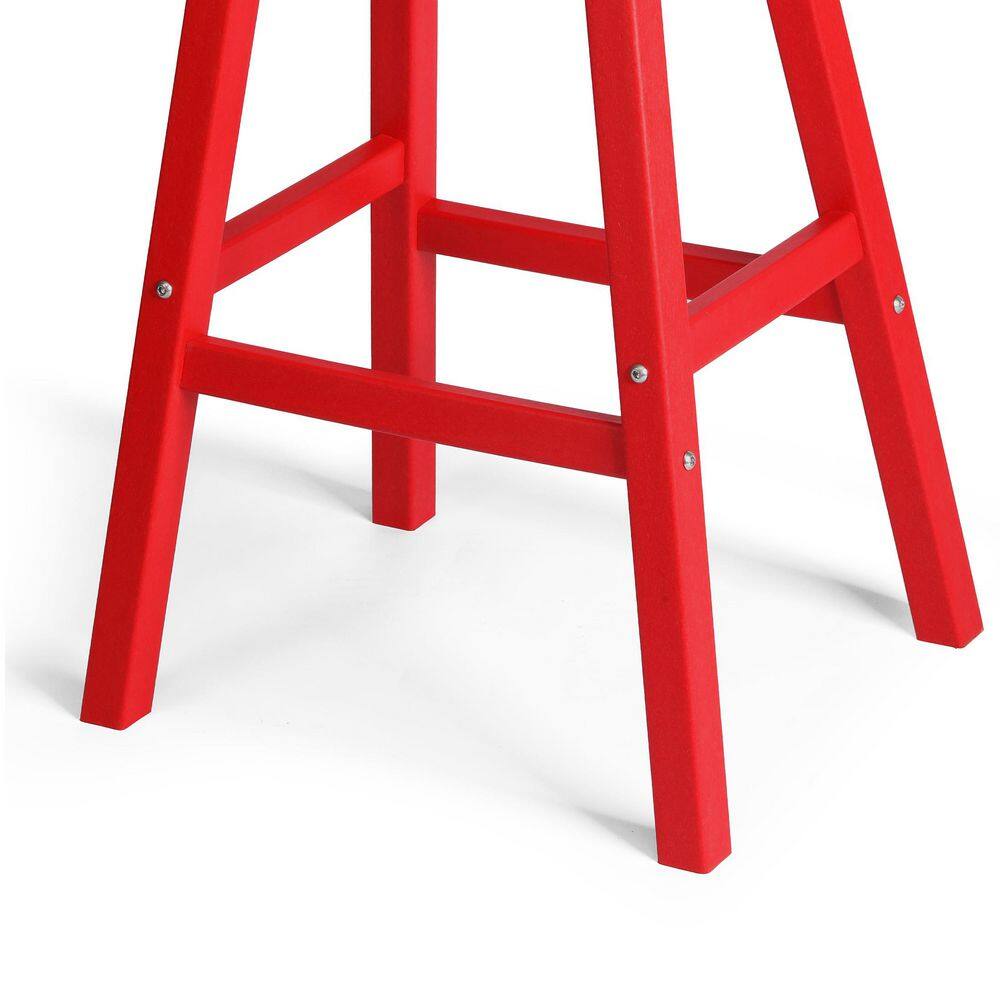 Laguna All-Weather HDPE Curved Saddle Bar Stool 29" Red