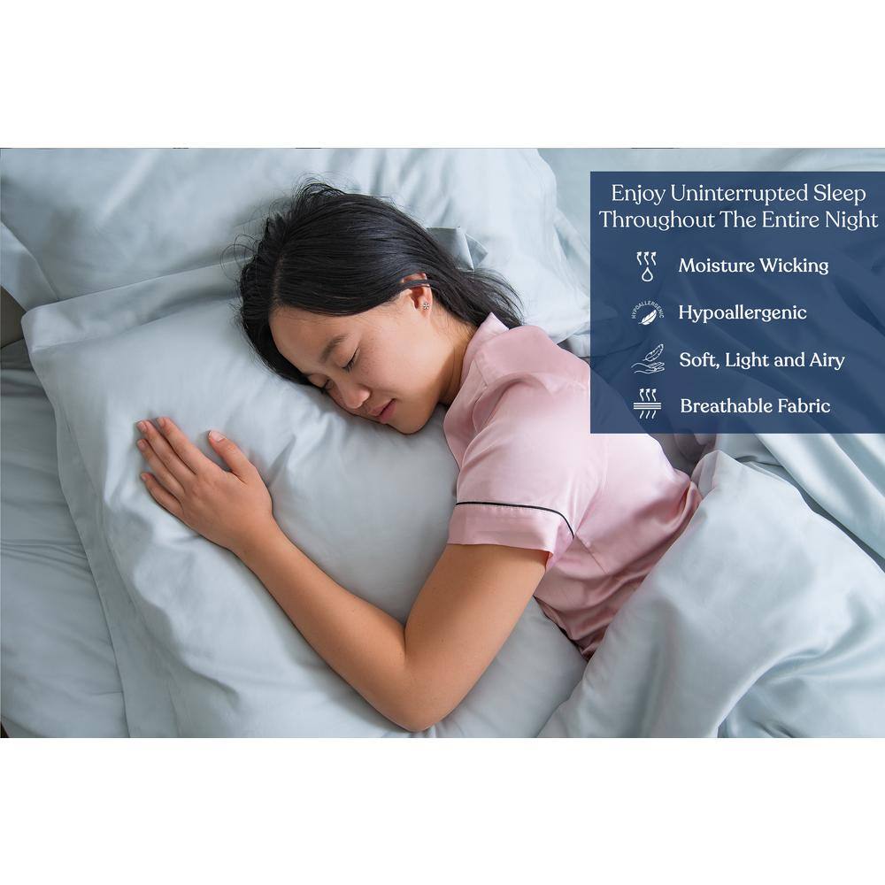 Light Blue Organic Cotton California King Fitted Sheet Set