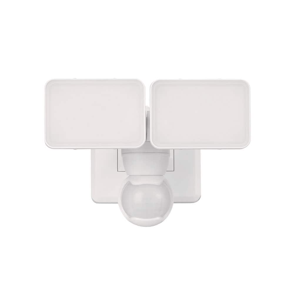 2000 Lumen 240-Degree Integrated LED Motion Activated White Two-Head Outdoo