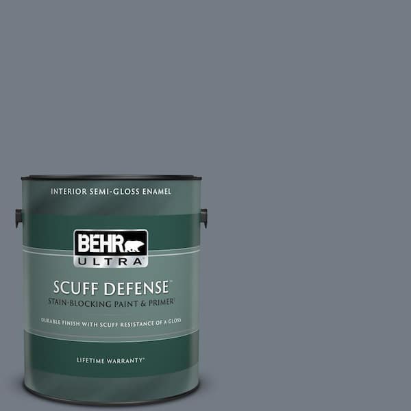 BEHR ULTRA 1 gal. #PPF-38 Deep Shale Extra Durable Semi-Gloss Enamel Interior Paint & Primer