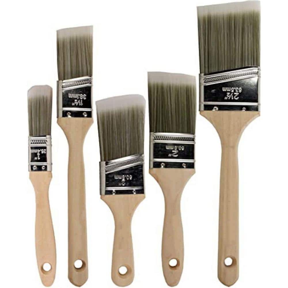 Dyiom 32 Pcs Flat Paint Brush Set, Nylon Hair Small Brush Bulk for