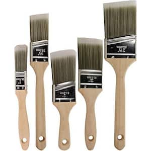 Premium Paint Brush, 5 Piece Variety Set, Interior/Exterior Painting
