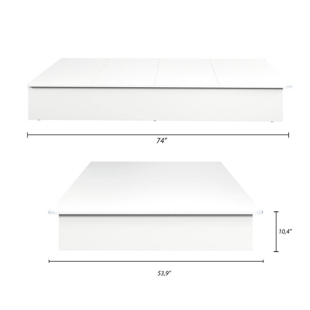 White Full Platform Bed with Minimalist Design