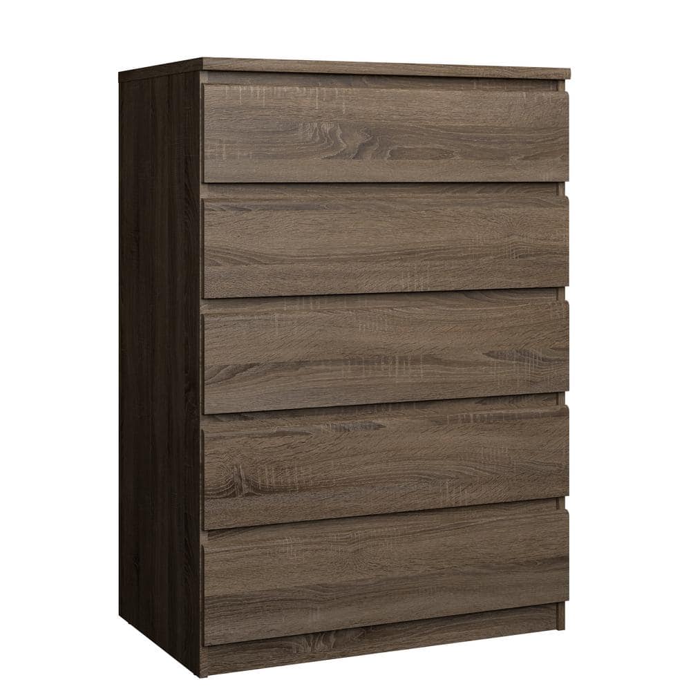 Scottsdale Truffle Gray 5-Drawer Engineered Wood Chest