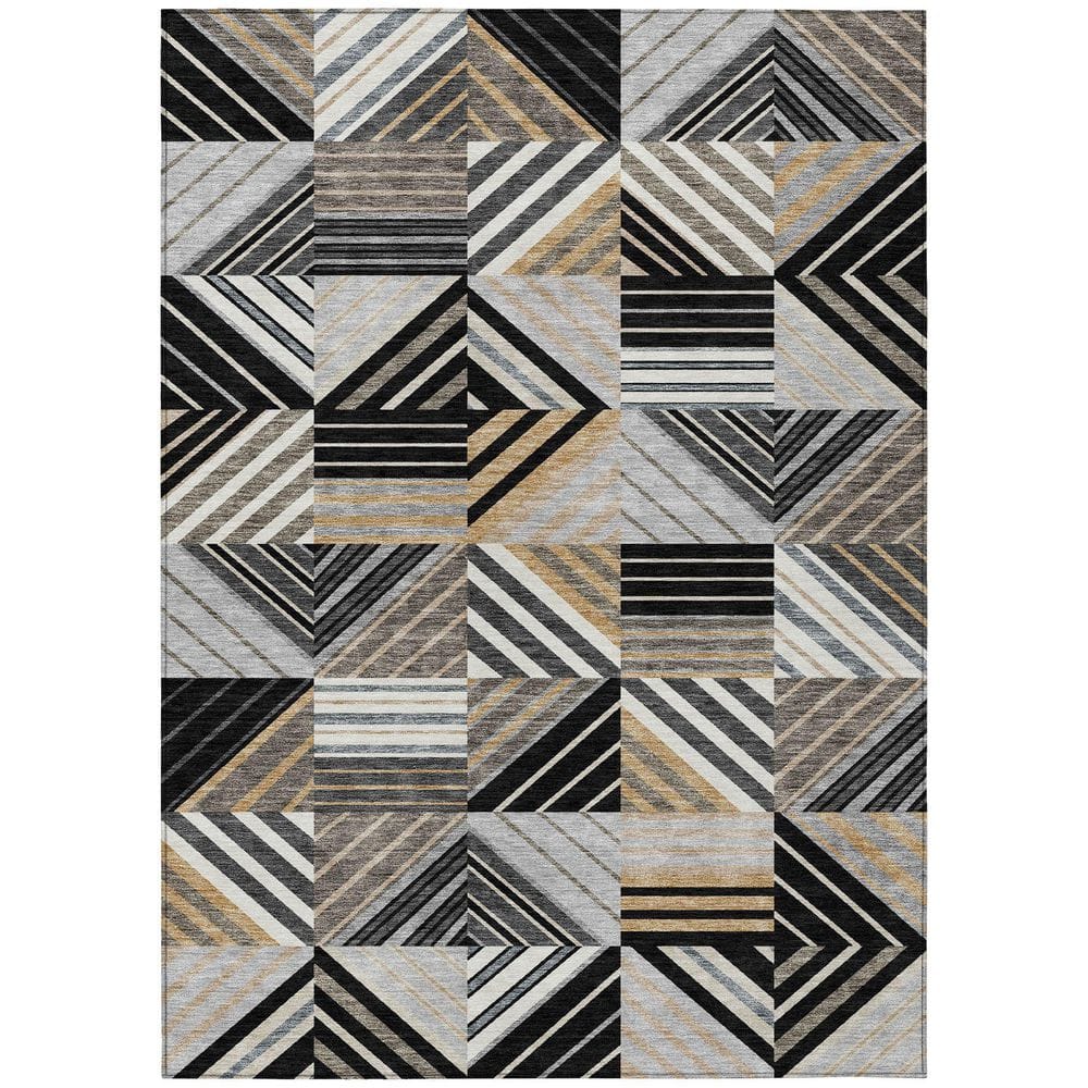 Chantille Machine Washable Indoor/Outdoor Abstract ACN2399 Black 3 ft. x 4 ft. Area Rug price history on PriceWatchPro