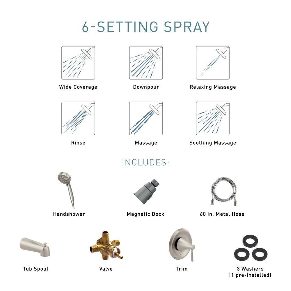 Spot Resist Nickel Handheld Wall Mounted Rain Shower System