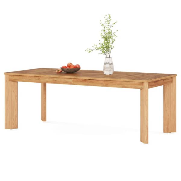 BYBLIGHT Walnut Wood 62 in. 4 Legs Modern Dining Table Seats 4 to 6 for Dining Room, Kitchen