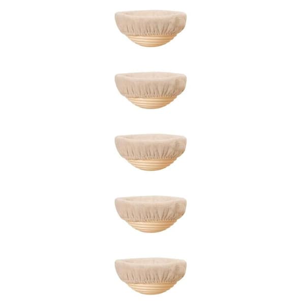 6-Pack 5 in. Mini Rattan Banneton Bread Proofing Basket, Small Banneton Baskets for Sourdough Bread Baking