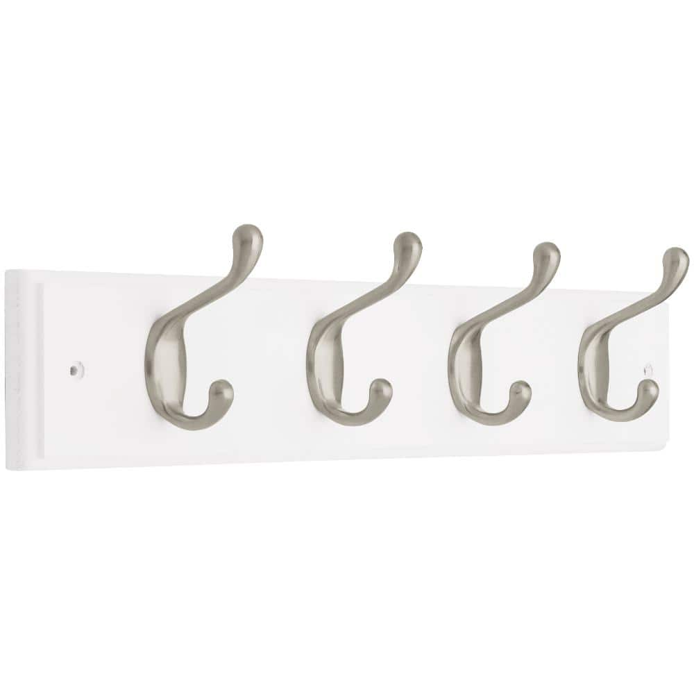 Home Decorators Collection 18 in. White and Satin Nickel Heavy-Duty ...