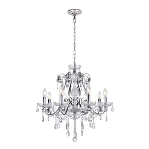 26 in. Home Living 8-Light Chrome Chandelier with no Bulbs Included