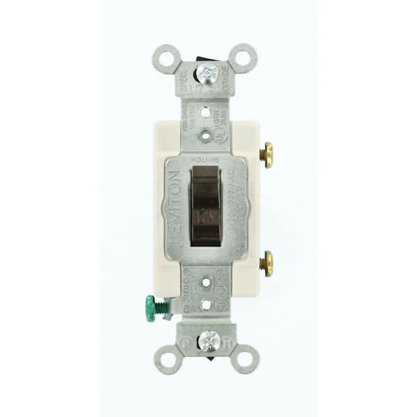 Leviton 20 Amp Commercial Grade Single-Pole Toggle Switch, Brown CS120-2