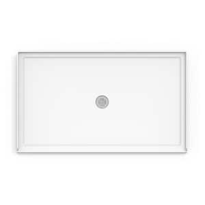 60 in. x 36 in. Center Drain 2 in. Shower Base in White