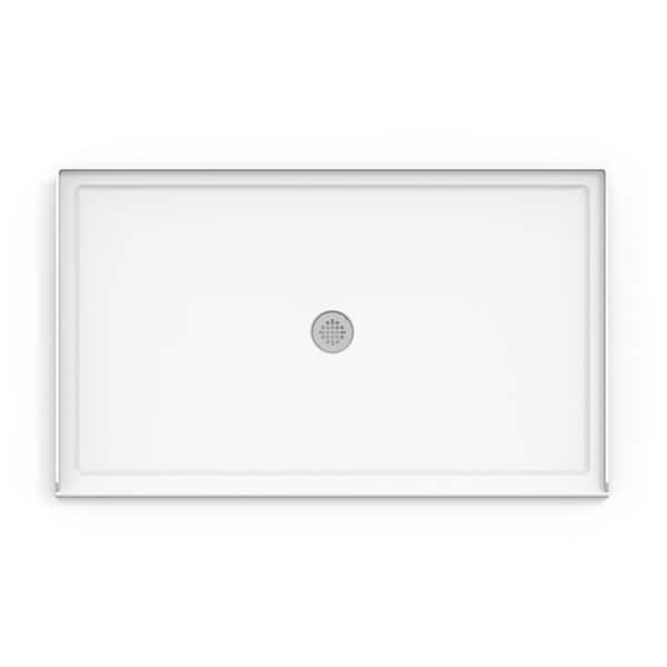 JACUZZI 60 in. x 36 in. Center Drain 2 in. Shower Base in White
