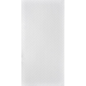 Herringbone 4 ft. x 8 ft. Gloss White Paintable PVC Decorative Wall Panels (3-Pack)